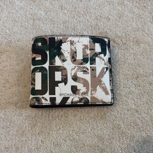 Michael Kors Men's Graphic Card Holder - Black, Brown, White